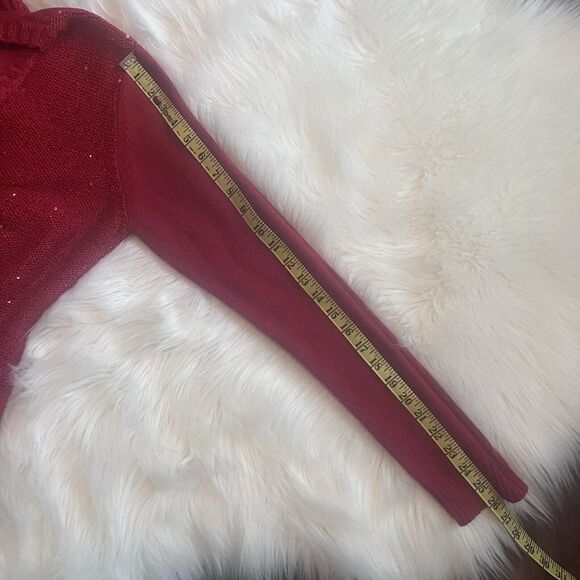 Holiday Sweater Charter Club Size XL Red Sequins Sparkles Christmas New Year's - Picture 6 of 13